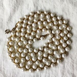Pearl & Chain Braided Vintage Necklace 24" JbgAnna